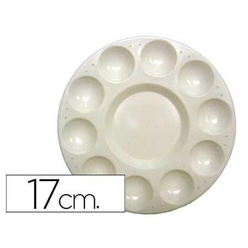 Paleta plastico artist circular con 10 huecos tamaño 17cm.