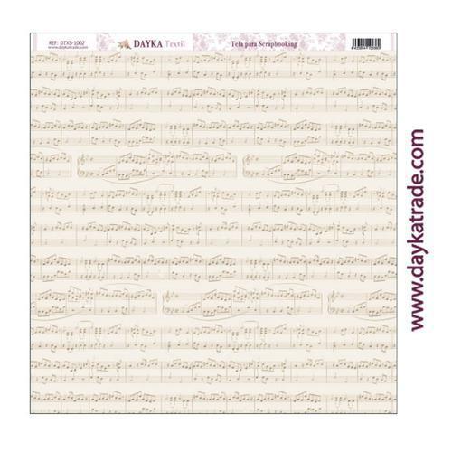 Tela para Scrapbooking fondo notas musicales DTXS-1002