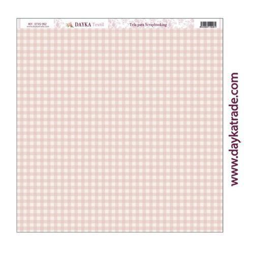 Tela para Scrapbooking fondo vichy rosa y beige DTXS-992
