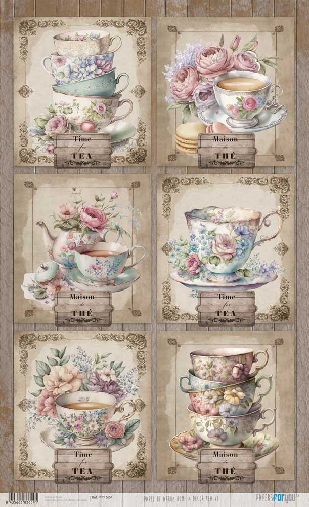 Papel Arroz 54×33 cm 25-30 gr. (Home&Deco Tea)PFY-13654