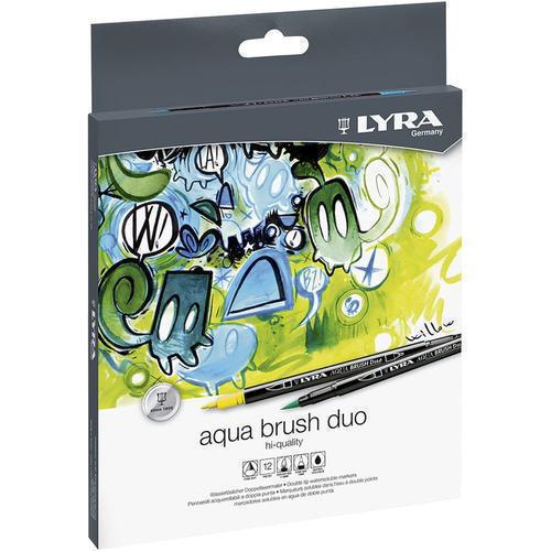 Set 12 rotuladores Lyra Aqua Brush Duo lettering