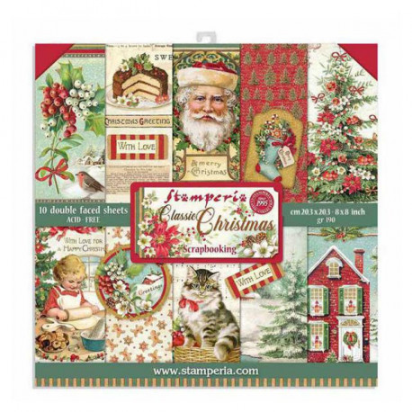 Colección Scrap Stamperia 20.3x20.3 Classic Christmas