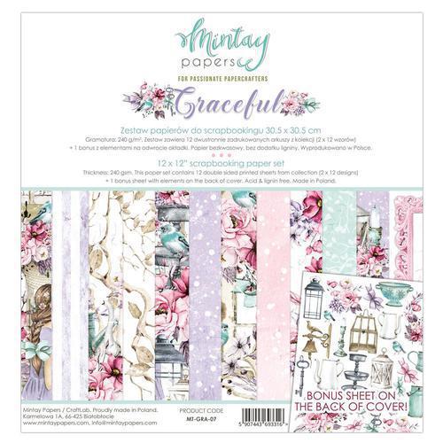 SET PAPEL 12X12''GRACEFUL MINTAY PAPERS