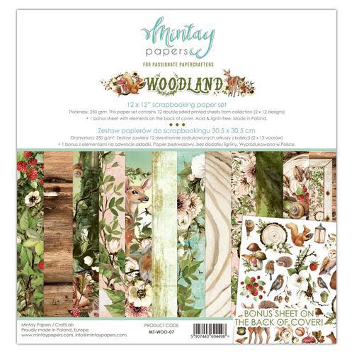 SET PAPEL WOODLAND MINTAY PAPERS 30,5X30,5CM
