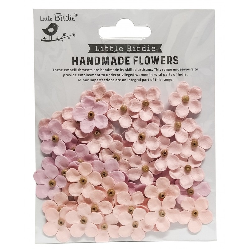 Flores Little Birdie 50 pc Beaded Blooms Pearl Pink