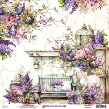 PAPEL SCRAP MINTAY PAPERS PAPEL 30,5X30,5CM - Lilac Garden 01 MT-LIL-01