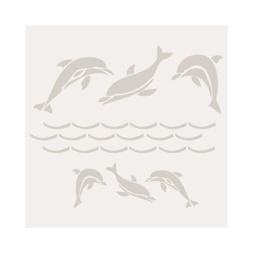 Plantilla-Stencil Deco Infantil 014 Delfines